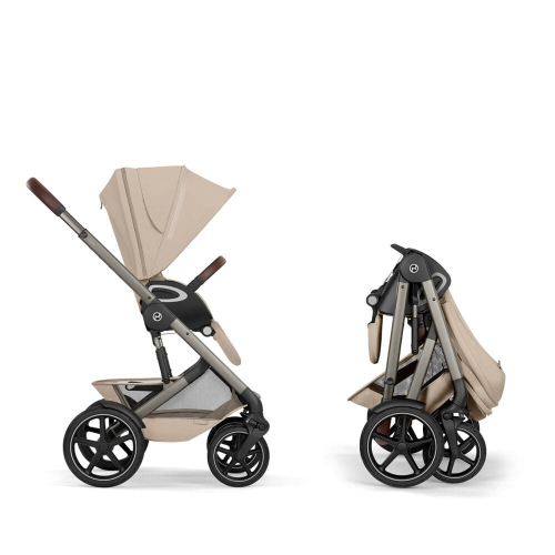 Коляска 2 в 1 Cybex Talos S Lux 2026 Almond Beige со складной люлькой Talos Fold Cot