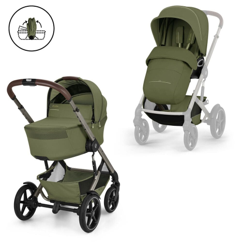 Коляска 2 в 1 Cybex Talos S Lux 2026 Moss Green со складной люлькой Talos Fold