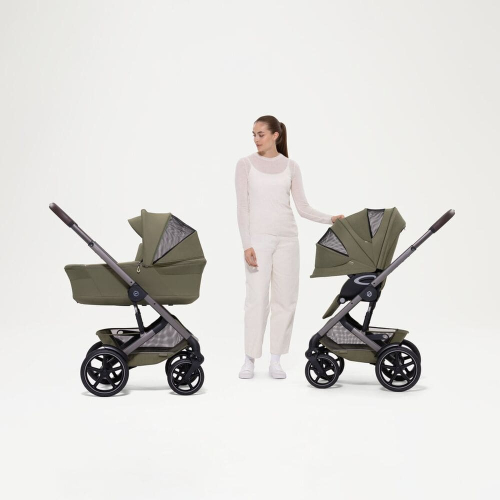 Коляска 2 в 1 Cybex Talos S Lux 2026 Moss Green со складной люлькой Talos Fold