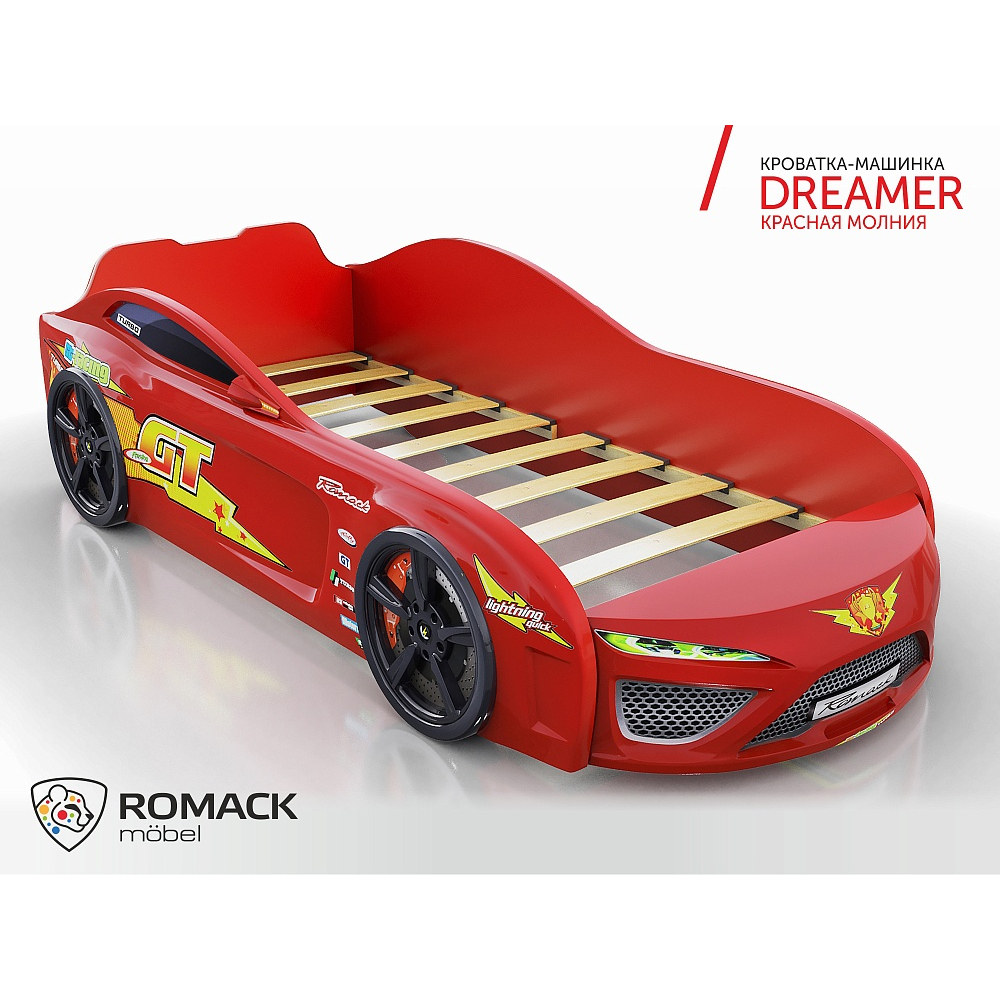 Кровать-машина Romack Dreamer Молния красная