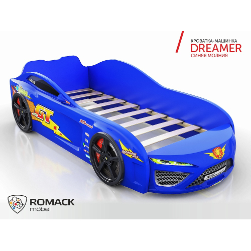 Кровать-машина Romack Dreamer Молния синяя