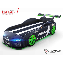 Кровать-машина Romack Dreamer Полиция Черная