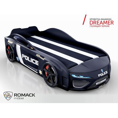 Кровать-машина Romack Dreamer Полиция Черная