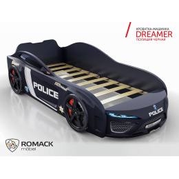 Кровать-машина Romack Dreamer Полиция Черная