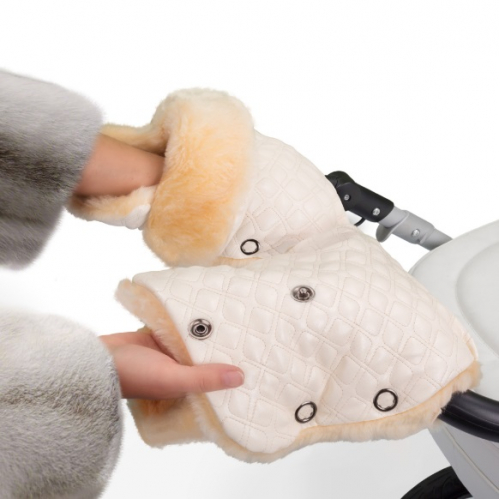 Меховая муфта-рукавички для коляски Esspero Carina из 100 % натуральной шерсти