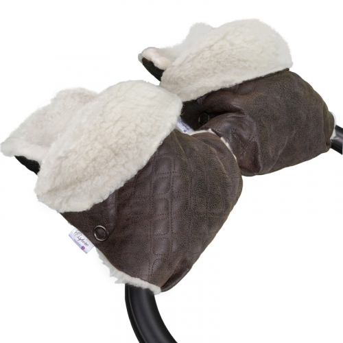 Меховая муфта-рукавички для коляски Esspero Karolina из 100 % натуральной шерсти
