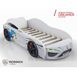 Кровать-машина Romack Dreamer Ёжик белая