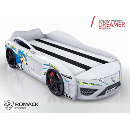 Кровать-машина Romack Dreamer Ёжик белая