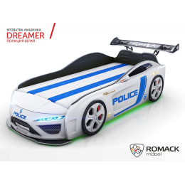 Кровать-машина Romack Dreamer Полиция Белая