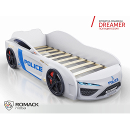 Кровать-машина Romack Dreamer Полиция Белая