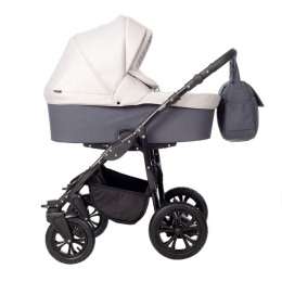 Коляска для двойни Indigo Charlotte Sity Duo 2 в 1, Cs 01 (Темно-серый + Светло-бежевый)