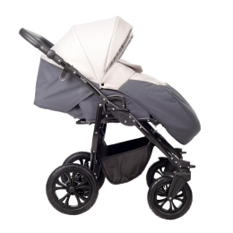 Коляска для двойни Indigo Charlotte Sity Duo 2 в 1, Cs 01 (Темно-серый + Светло-бежевый)