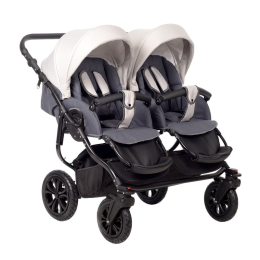 Коляска для двойни Indigo Charlotte Sity Duo 2 в 1, Cs 01 (Темно-серый + Светло-бежевый)