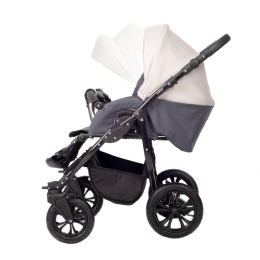 Коляска для двойни Indigo Charlotte Sity Duo 2 в 1, Cs 01 (Темно-серый + Светло-бежевый)