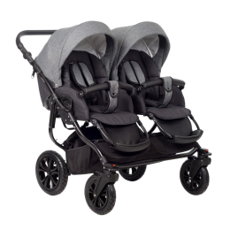 Коляска для двойни Indigo Charlotte Sity Duo 2 в 1, Cs 04 (Черный + Темно-серый)