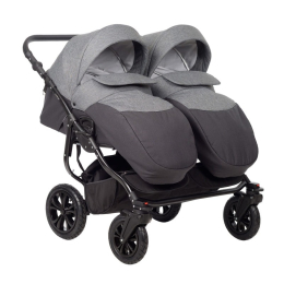 Коляска для двойни Indigo Charlotte Sity Duo 2 в 1, Cs 04 (Черный + Темно-серый)
