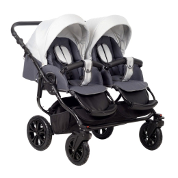 Коляска для двойни Indigo Charlotte Sity Duo 2 в 1, Cs 05 (Темно-серый + Светло-серый)