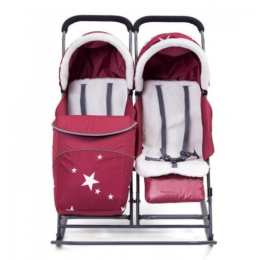 Санки-коляски Pikate Звезды Twin, Бордо