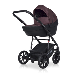 Коляска 3 в 1 Riko Basic Pacco, 01 Plum (сливовый-черный)
