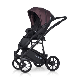 Коляска 3 в 1 Riko Basic Pacco, 01 Plum (сливовый-черный)