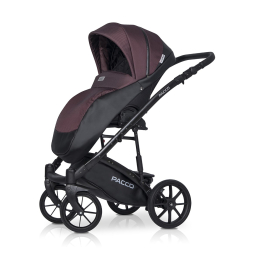 Коляска 3 в 1 Riko Basic Pacco, 01 Plum (сливовый-черный)