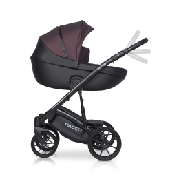 Коляска 3 в 1 Riko Basic Pacco, 01 Plum (сливовый-черный)