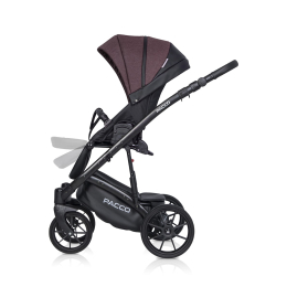 Коляска 3 в 1 Riko Basic Pacco, 01 Plum (сливовый-черный)