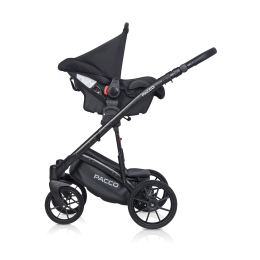 Коляска 3 в 1 Riko Basic Pacco, 01 Plum (сливовый-черный)