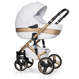 Коляска 3 в 1 Riko Bruno Ecco Gold 35 белый-золотой