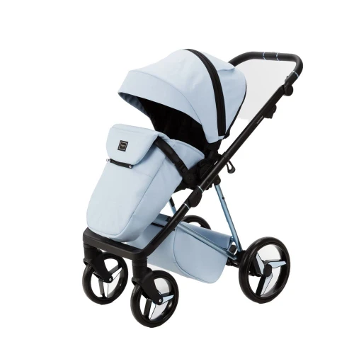 Коляска 2 в 1 Adamex Quantum SuperStar Q-STAR135 (Голубая экокожа, голубое шасси)