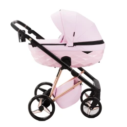 Коляска 2 в 1 Adamex Quantum SuperStar Q-STAR136 (Розовый зефир экокожа, роз. золото)