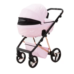 Коляска 2 в 1 Adamex Quantum SuperStar Q-STAR136 (Розовый зефир экокожа, роз. золото)