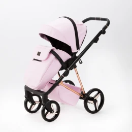 Коляска 2 в 1 Adamex Quantum SuperStar Q-STAR136 (Розовый зефир экокожа, роз. золото)