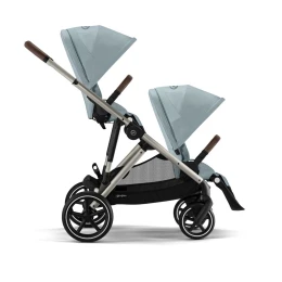 Коляска для двойни 2 в 1 Cybex Gazelle S цвет Sky Blue рама Taupe Frame