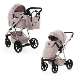 Коляска 2 в 1 Adamex Delta Nature DN-2-ROSE (Розовая ткань-розовая рама)