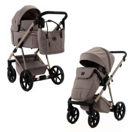 Коляска 2 в 1 Adamex Delta Nature DN-4 CAPPUCCINO (Бежевая ткань-бежевая рама)