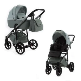 Коляска 2 в 1 Adamex NOLA Natura MINT-8 (Мятная ткань - Мятная кожа)