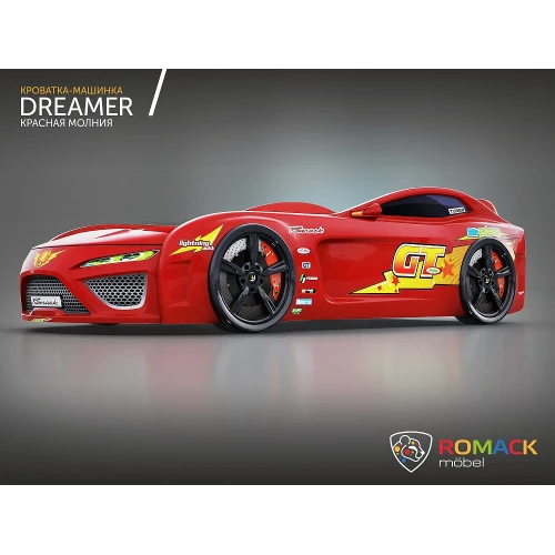 Кровать-машина Romack Dreamer Молния красная
